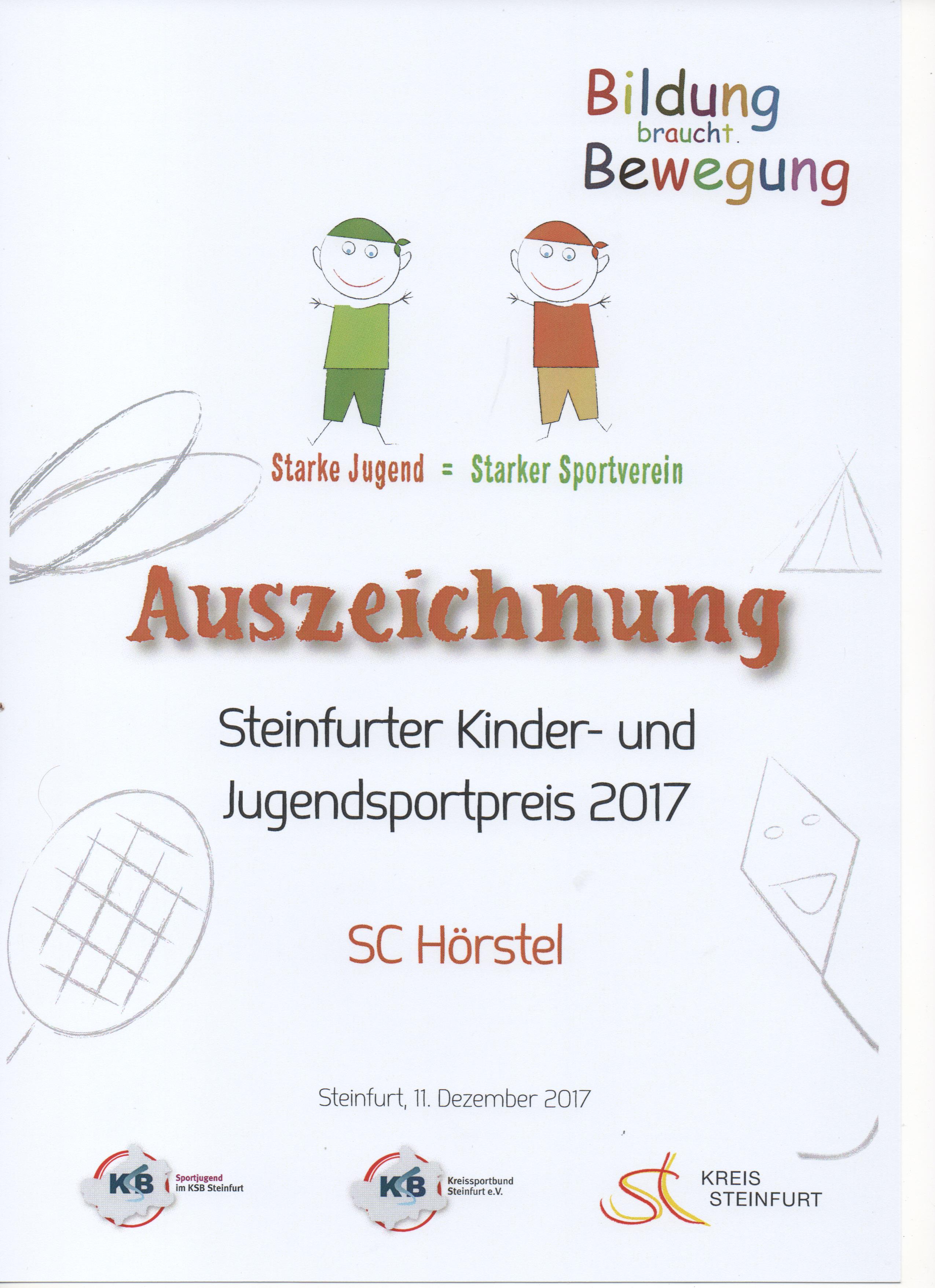 Kinder und Jugendpreis 2017