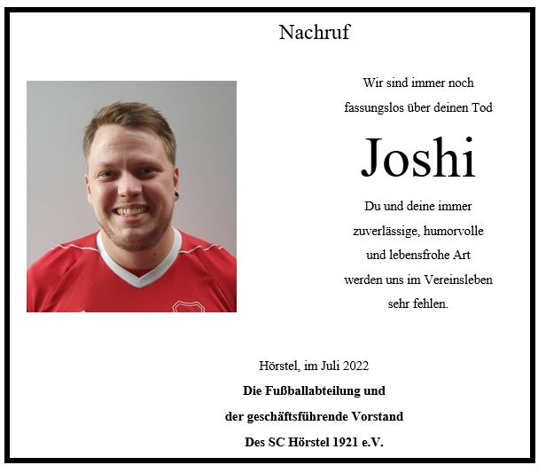 Joshua Lemke Nachruf